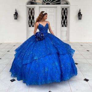 Stunning Blue XV Ball Gown